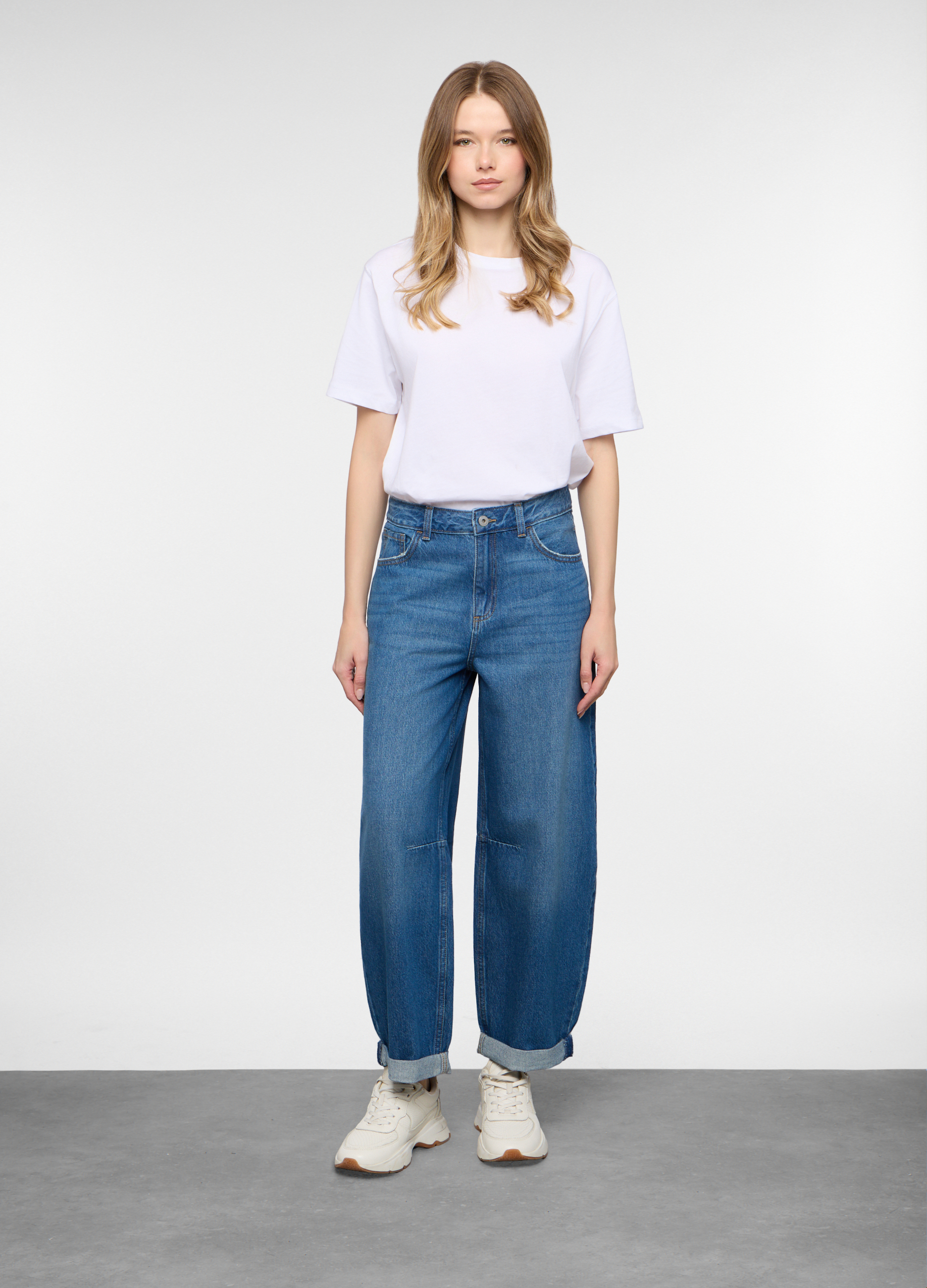 Ženske Barrel fit traper pantalone s 5 džepova