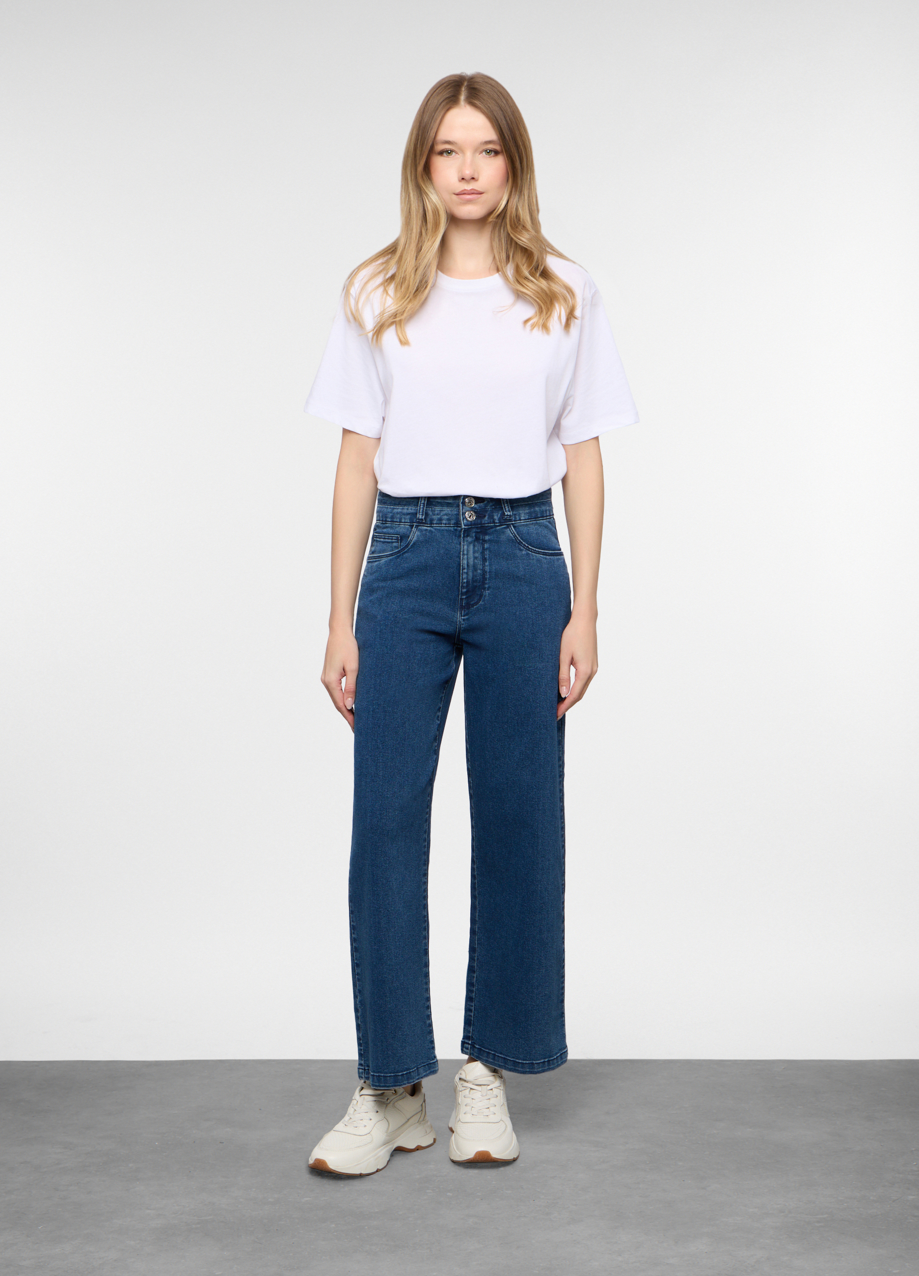 Ženske Culotte fit traper pantalone s 5 džepova od rastezljivog materijala