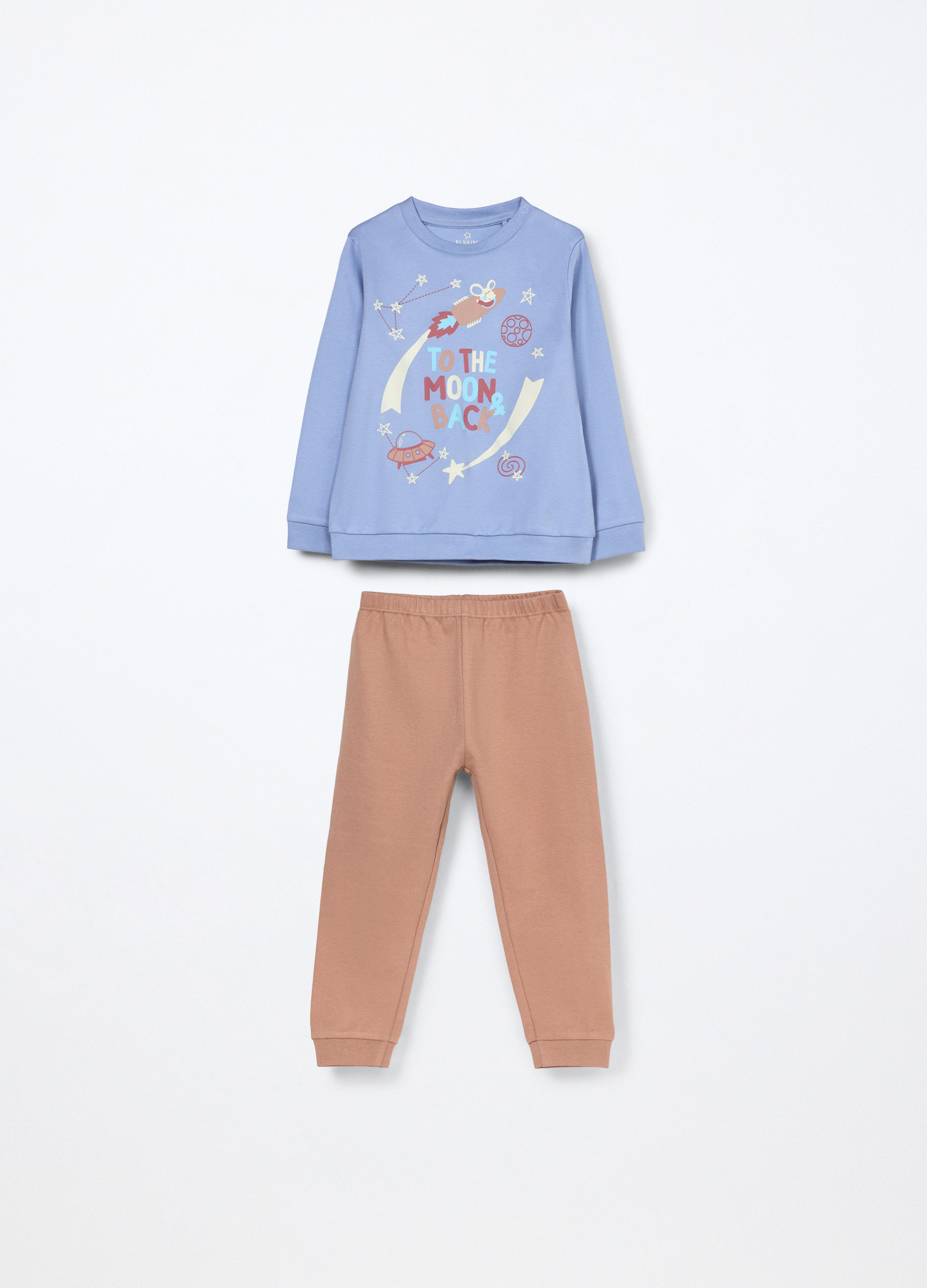 Komplet duga pidžama od čistog pamuka za bebu dječaka