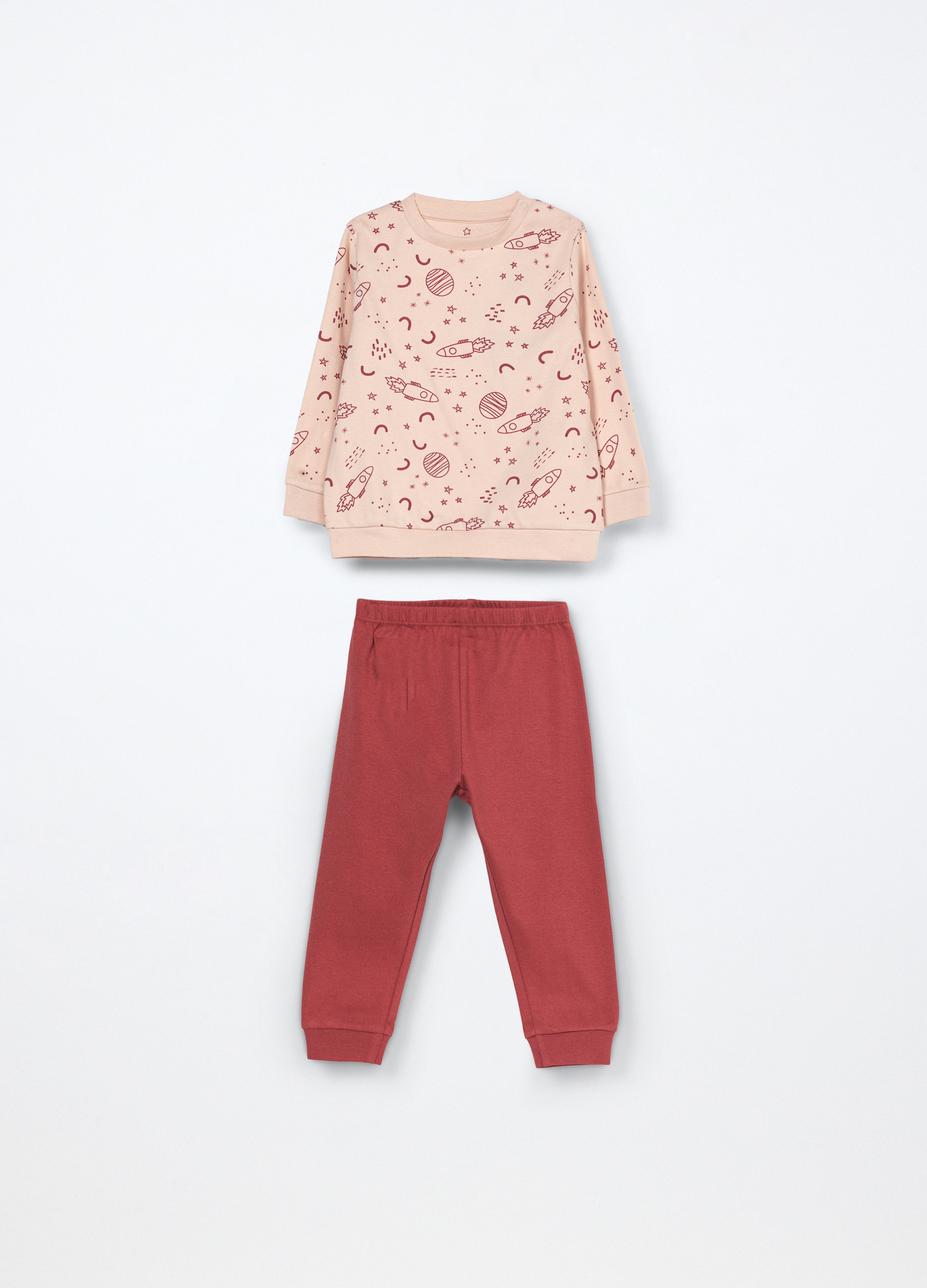 Komplet duga pidžama od čistog pamuka za bebu dječaka