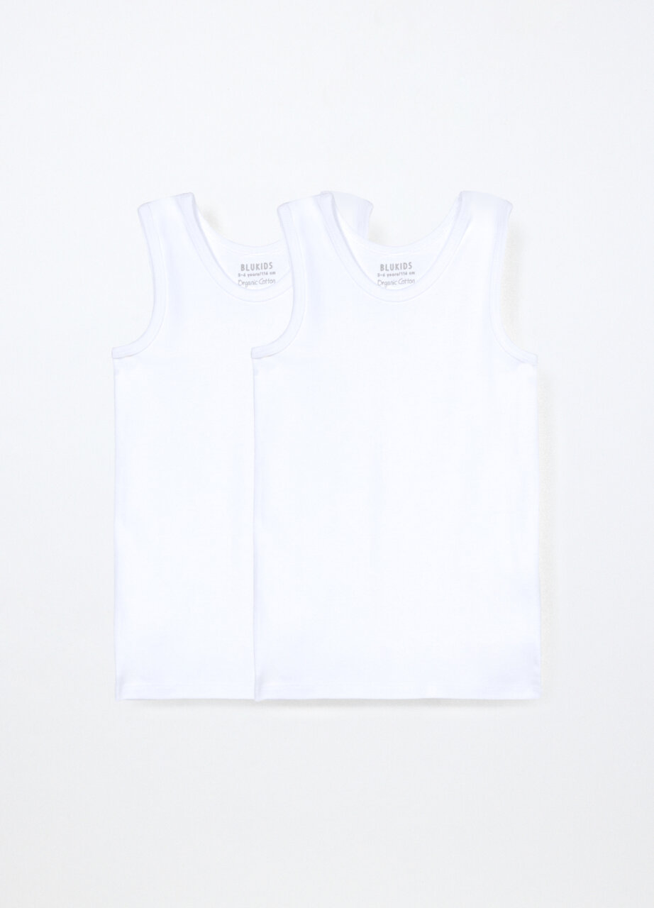 Set od 2 potkošulje od čistog pamučnog rebrastog pletiva za dječaka