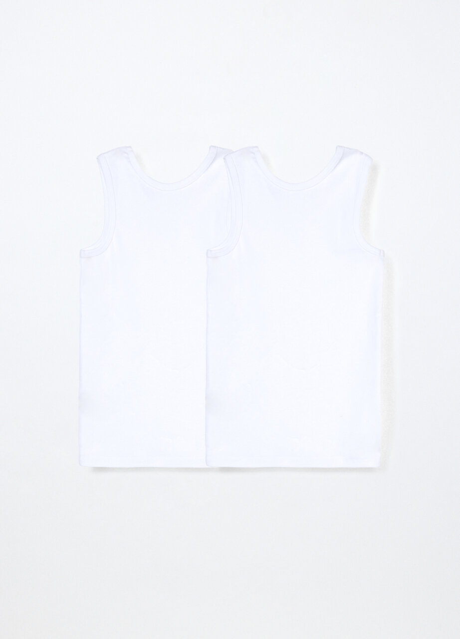 Alternative view of Set od 2 potkošulje od čistog pamučnog rebrastog pletiva za dječaka