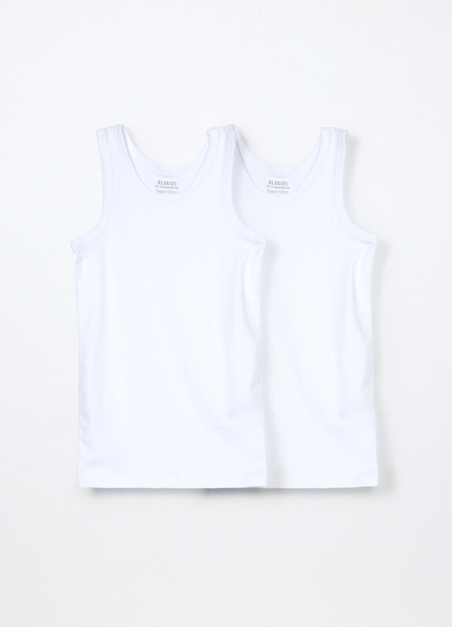 Set od 2 potkošulje od čistog pamučnog rebrastog pletiva za dječaka