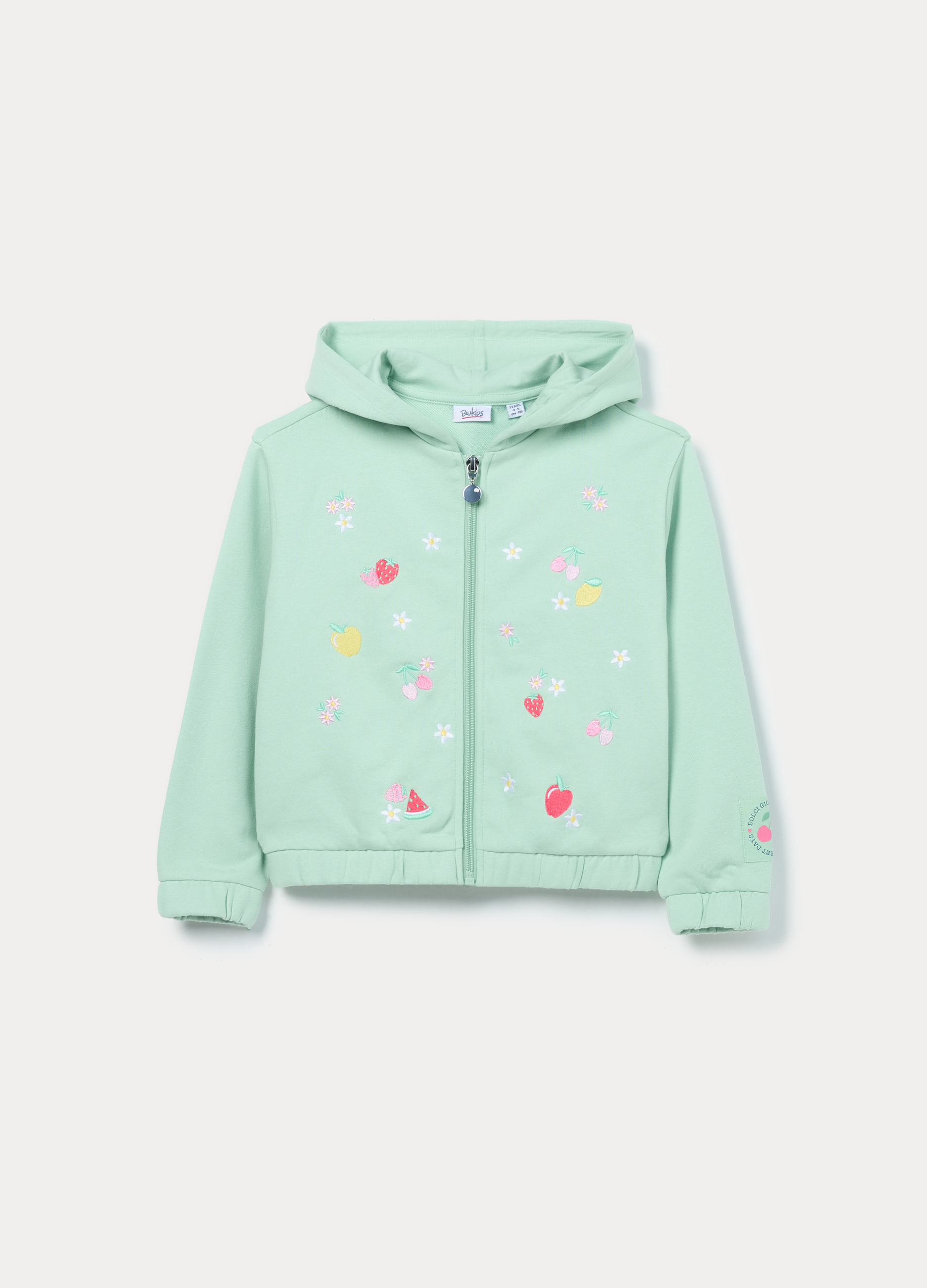 Dukserica od mješavine pamuka i frotira za djevojčicu