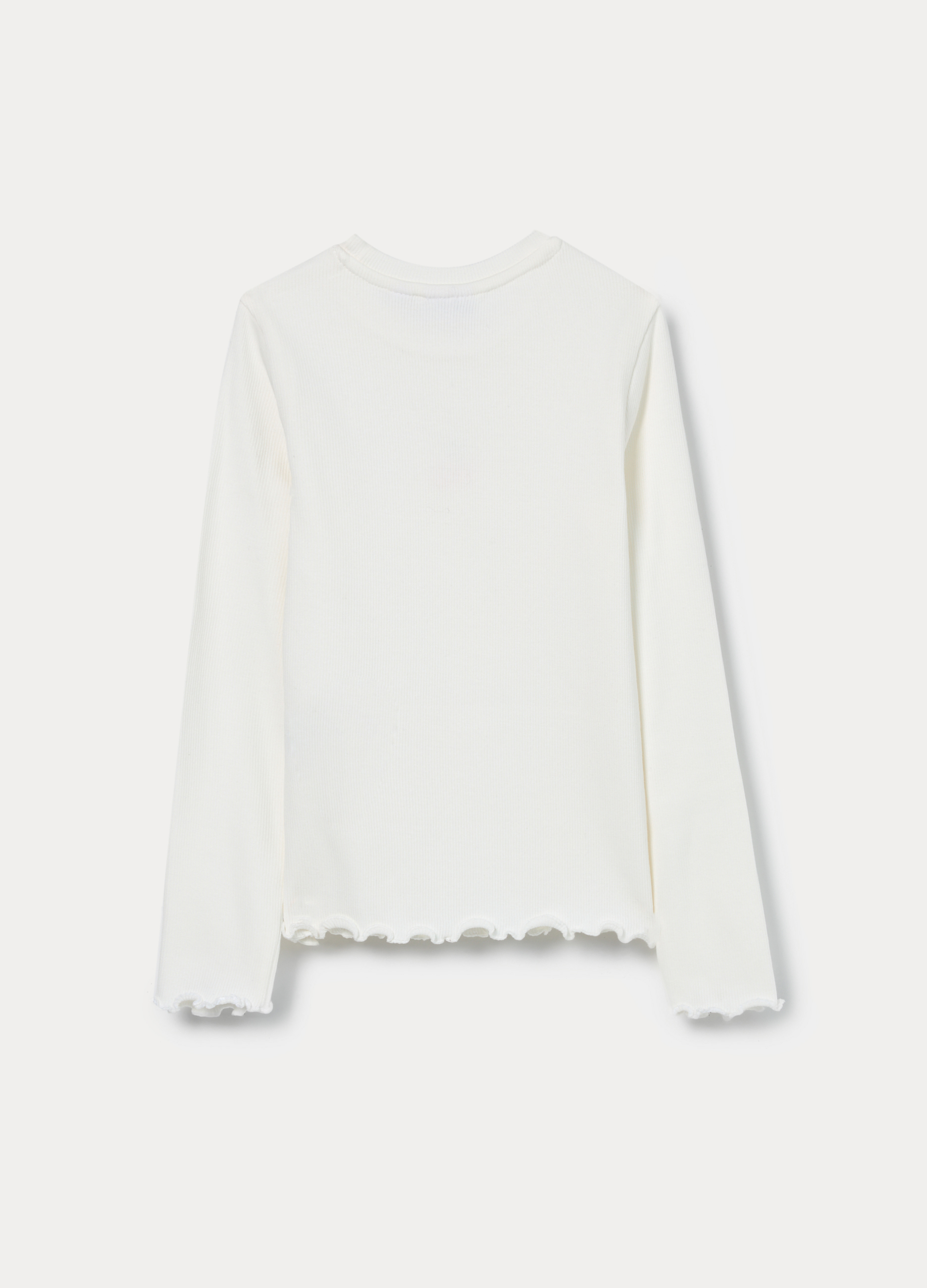 Alternative view of Majica od rastezljivog pamučnog rebrastog pletiva za djevojčicu