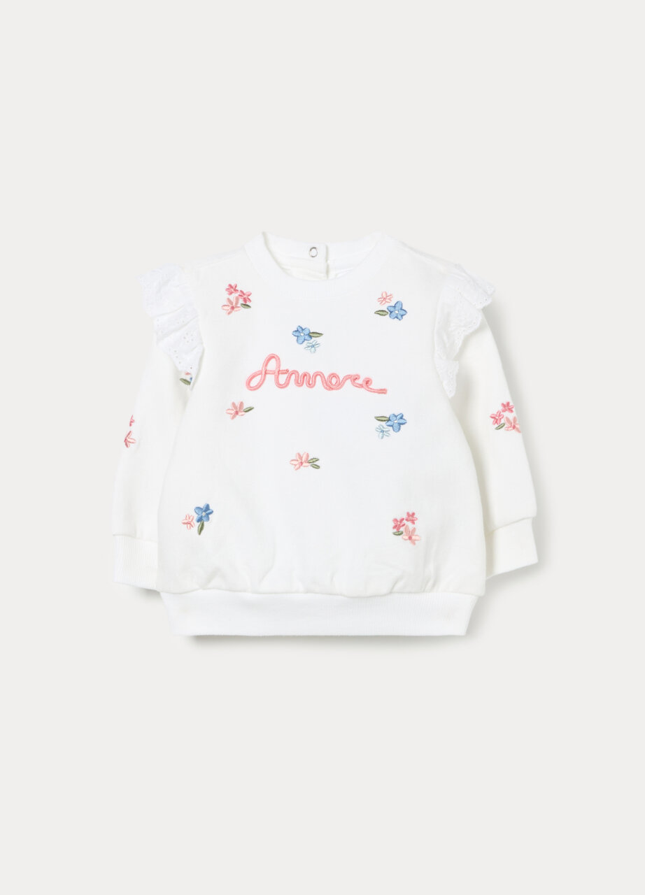 Majica s okruglim izrezom od čistog pamučnog frotira za bebu djevojčicu