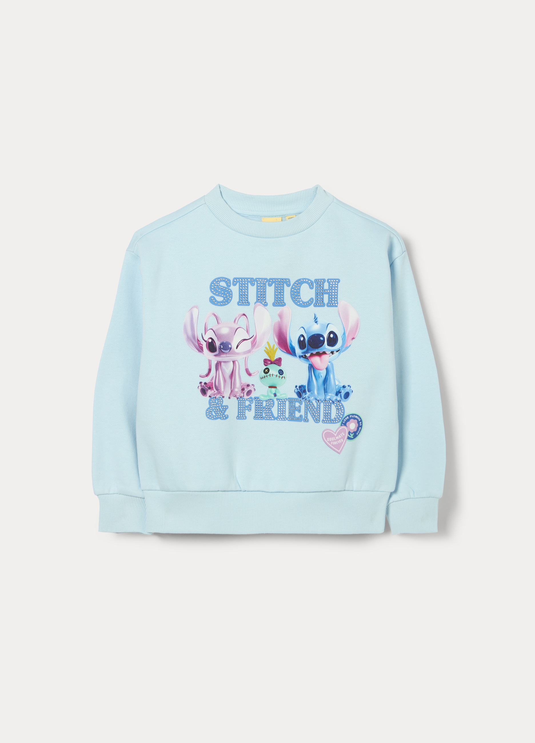 Majica od mješavine pamuka i flisa sa Stitch printom za djevojčicu
