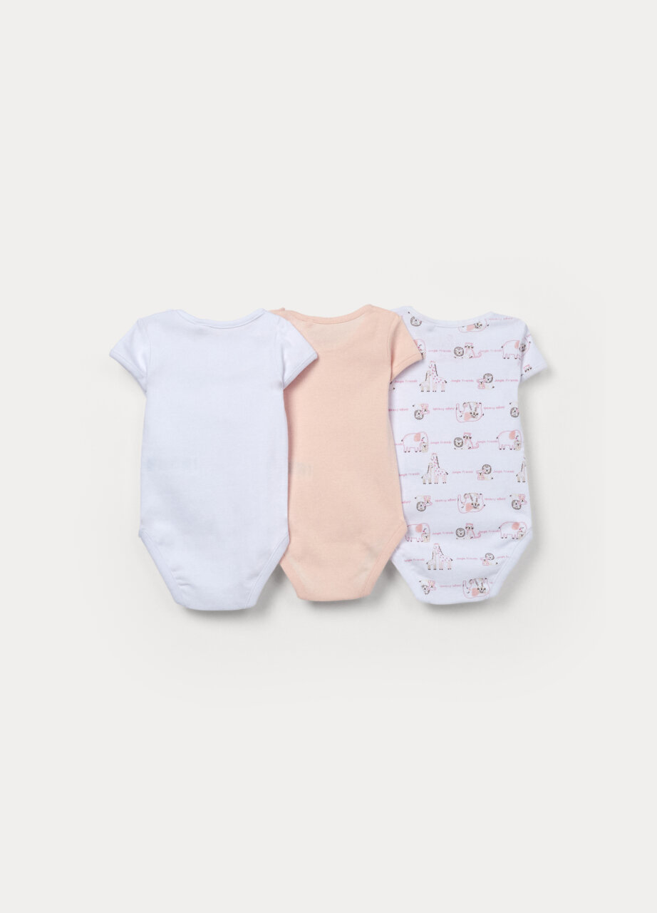 Alternative view of Set od 3 bodija od čistog pamučnog rebrastog pletiva