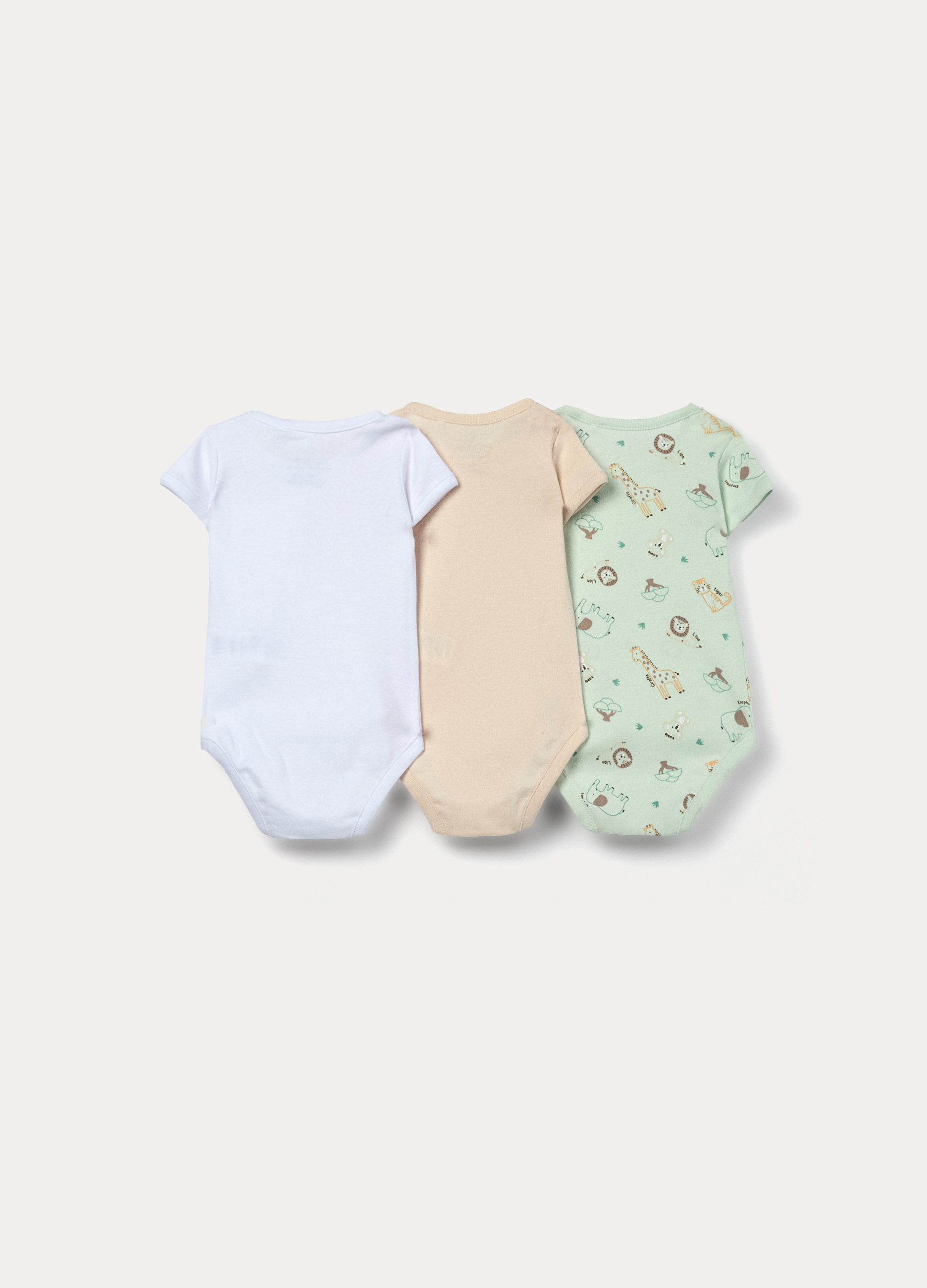 Alternative view of Set od 3 bodija od čistog pamučnog rebrastog pletiva