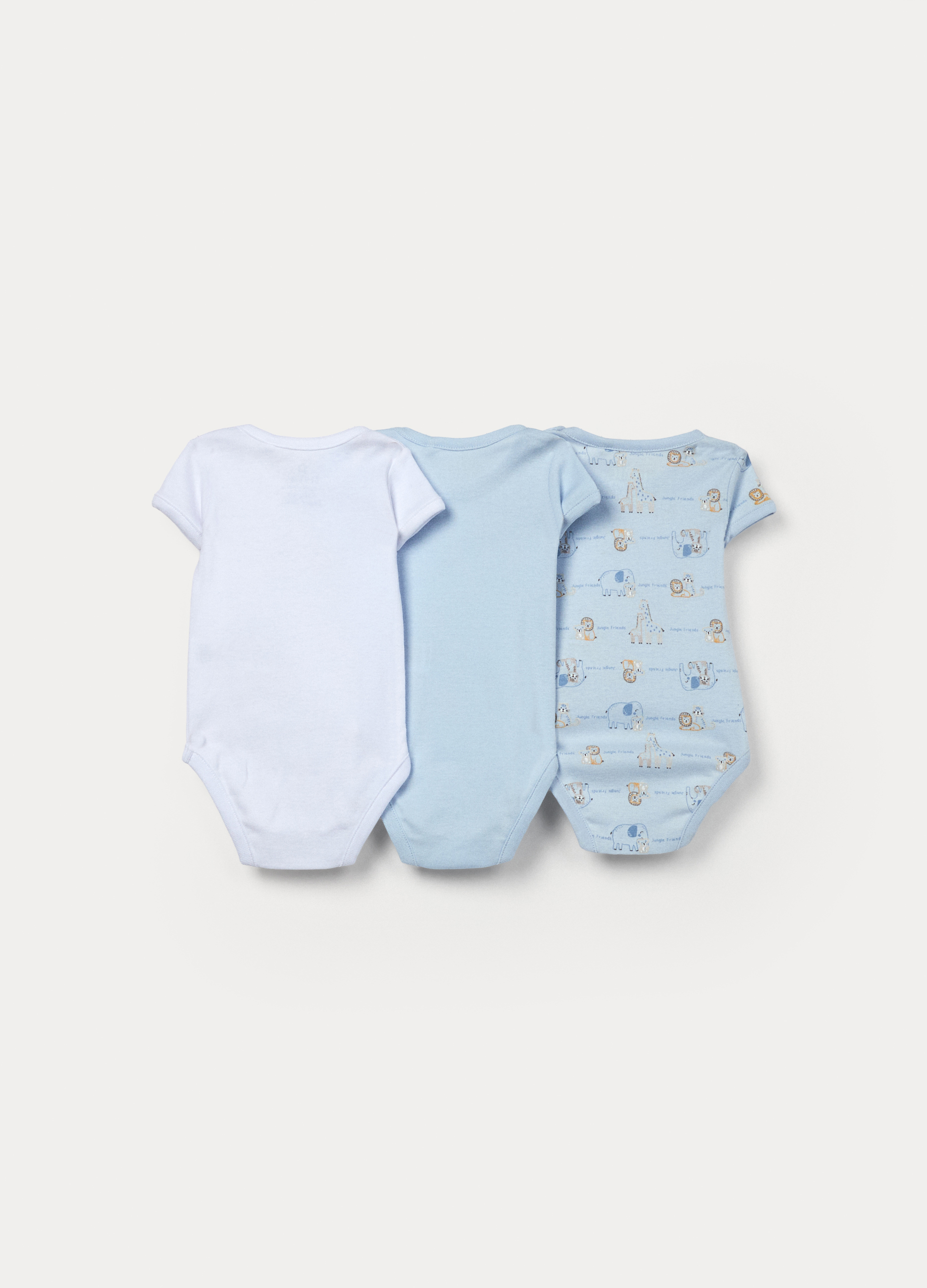 Alternative view of Set od 3 bodija od čistog pamučnog rebrastog pletiva