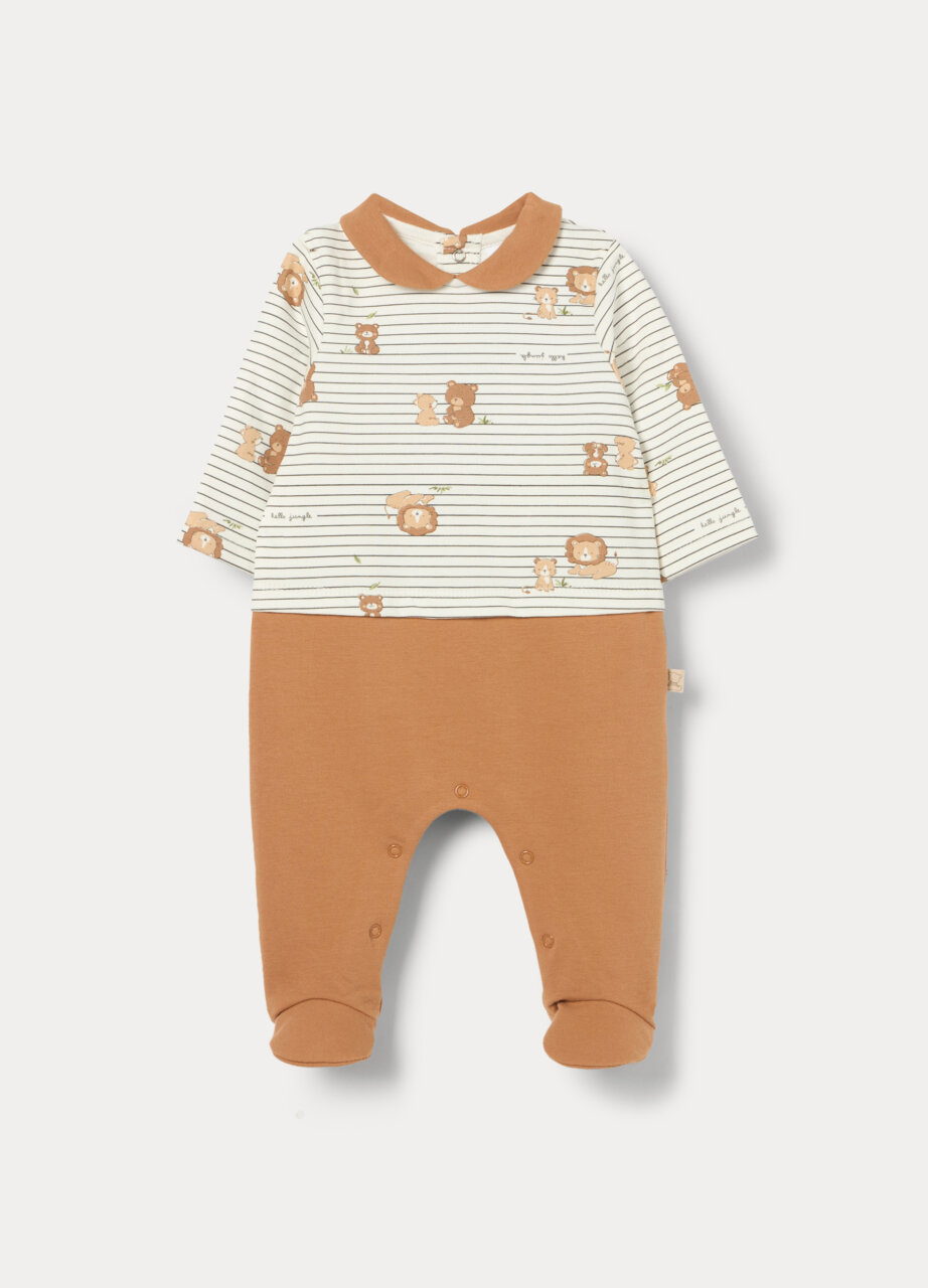 Pidžamica od rastezljivog pamučnog frotira za bebu dječaka