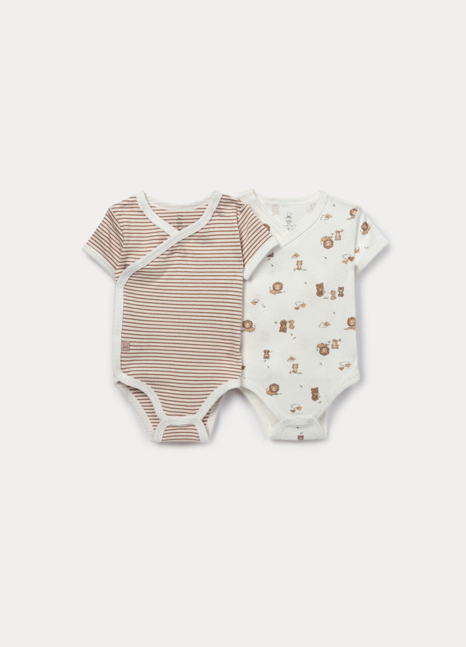 Set od 2 bodija od čistog pamuka za bebu dječaka